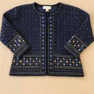 Nomadic Traders Black and Purple Knit Cardigan